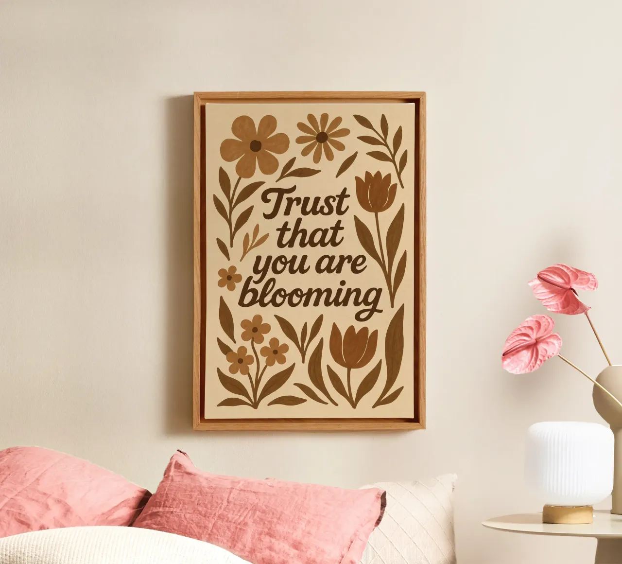 Trust that you are Blooming tela con Cornice a cassetta da Wall of Whispers