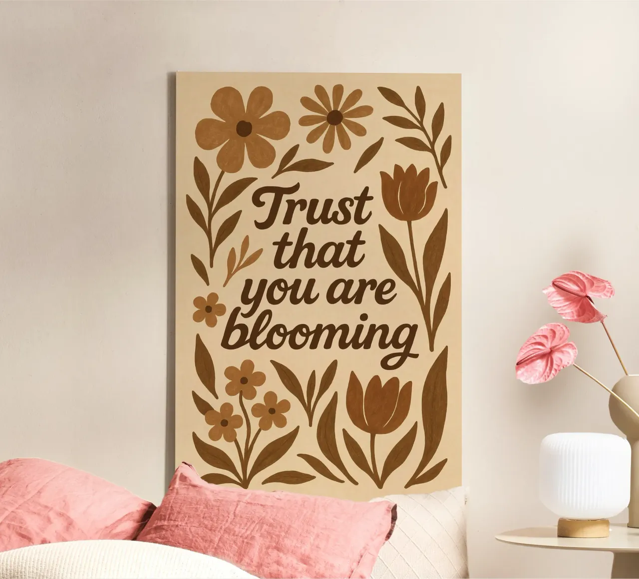 Trust that you are Blooming tela con Cornice a cassetta da Wall of Whispers