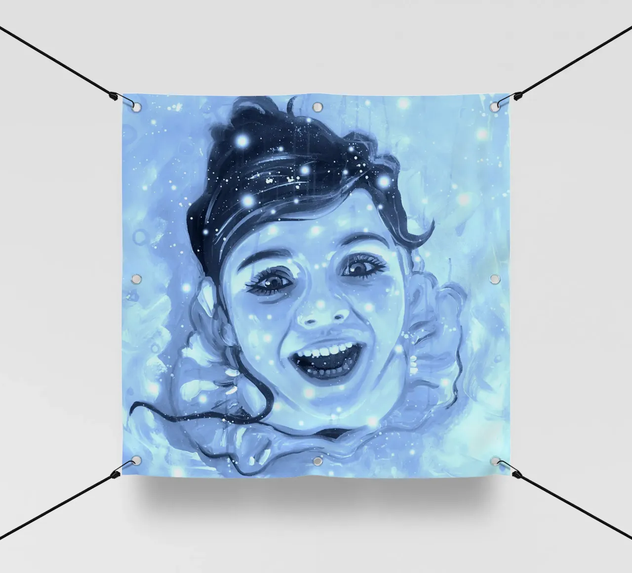 Ballerina fiocchi di neve azzurro telo in pvc da Happy 😃 Art 🎨 by Christine Schnoell