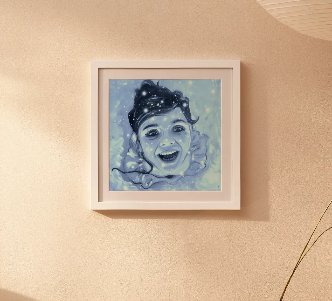Ballerina fiocchi di neve azzurro poster con telaio in alluminio da Happy 😃 Art 🎨 by Christine Schnoell