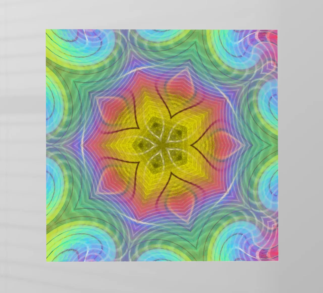 Kaléidoscope spectre de couleurs, forme d'étoile avec motif ondulé film rétro-éclairé de Gürsel Yesil Digital Art