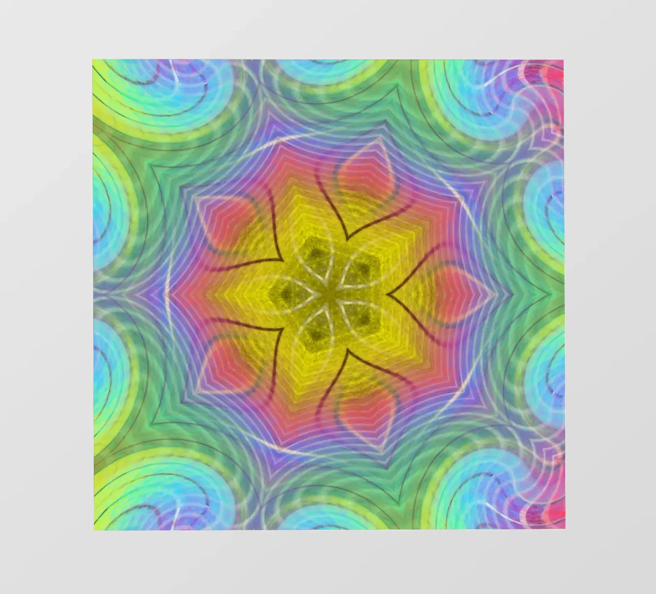 Kaléidoscope spectre de couleurs, forme d'étoile avec motif ondulé film rétro-éclairé de Gürsel Yesil Digital Art