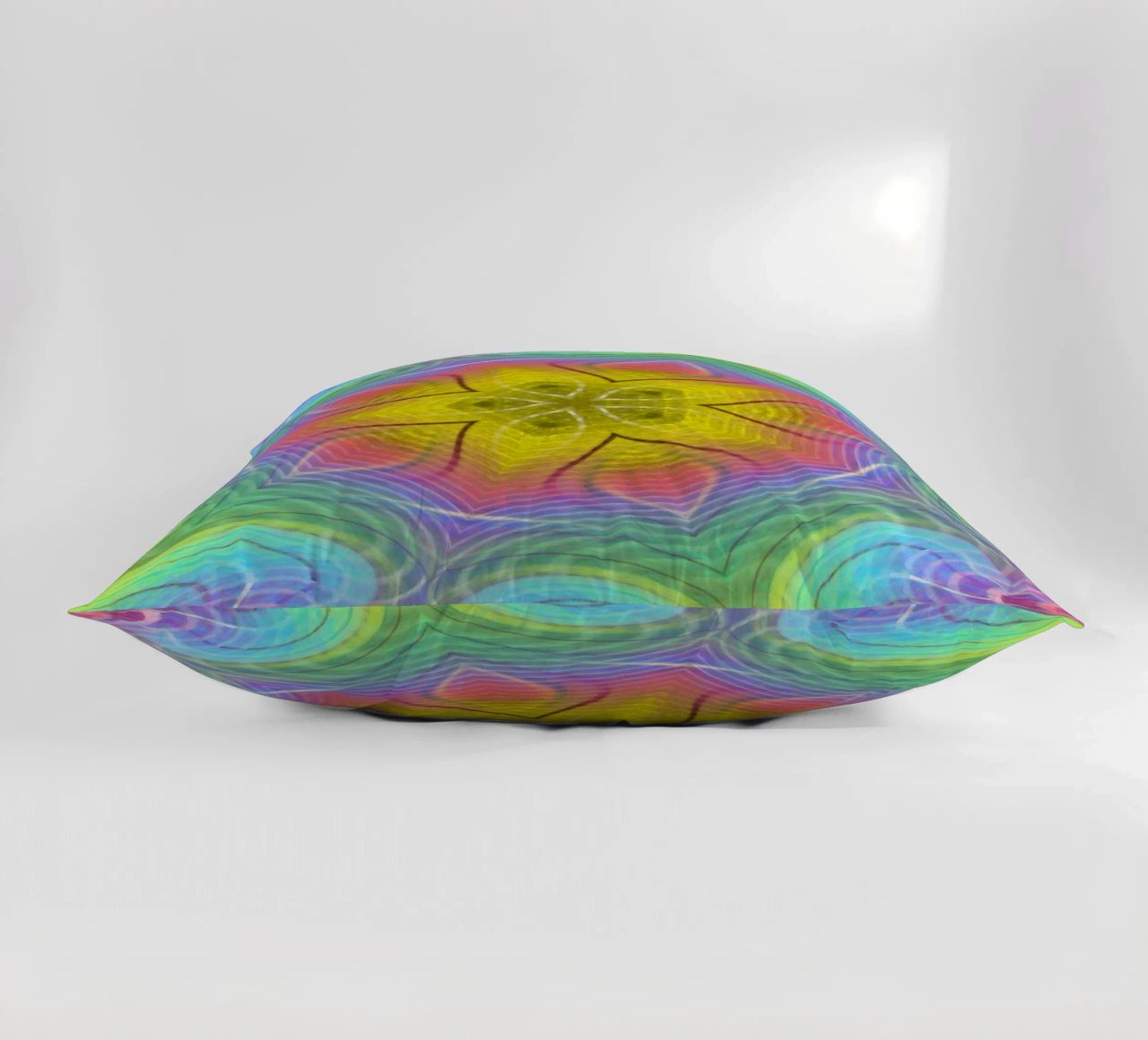 Kaleidoscope colour spectrum, star shape with wavy pattern decorative cushion by Gürsel Yesil Digital Art