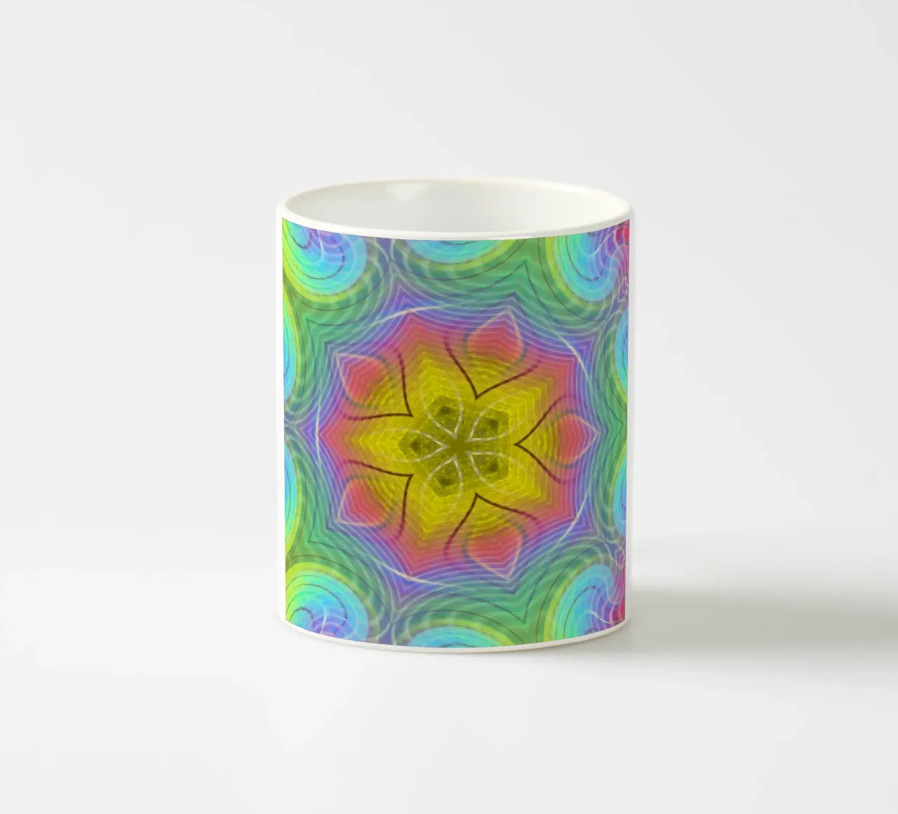 Kaléidoscope spectre de couleurs, forme d'étoile avec motif ondulé mug en céramique de Gürsel Yesil Digital Art