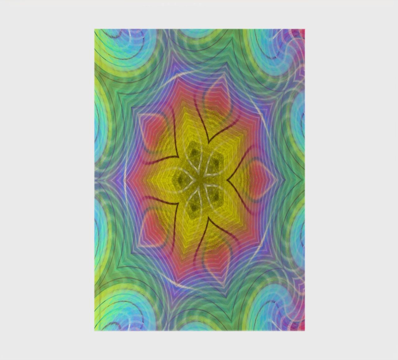 Kaléidoscope spectre de couleurs, forme d'étoile avec motif ondulé carnet de notes de Gürsel Yesil Digital Art