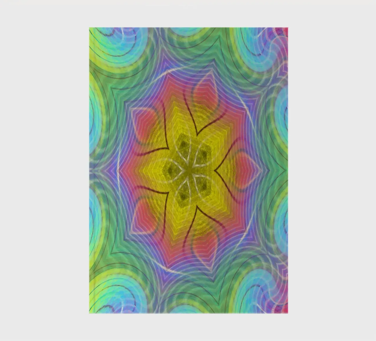 Kaleidoskop Farbenspektrum, Sternform mit welligem Muster Notizbuch von Gürsel Yesil Digital Art