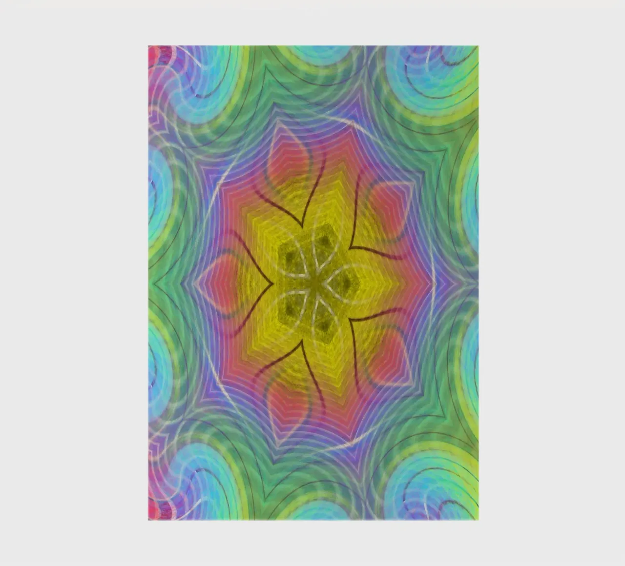 Kaleidoskop Farbenspektrum, Sternform mit welligem Muster Notizbuch von Gürsel Yesil Digital Art