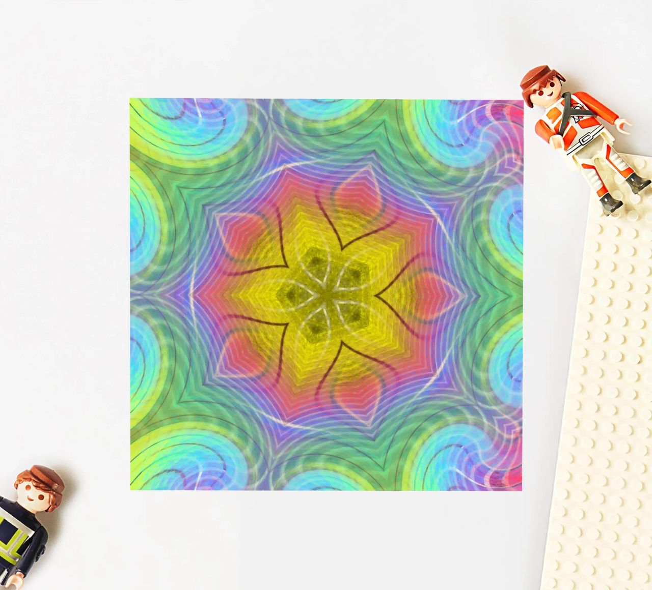 Kaleidoscope colour spectrum, star shape with wavy pattern sticker by Gürsel Yesil Digital Art