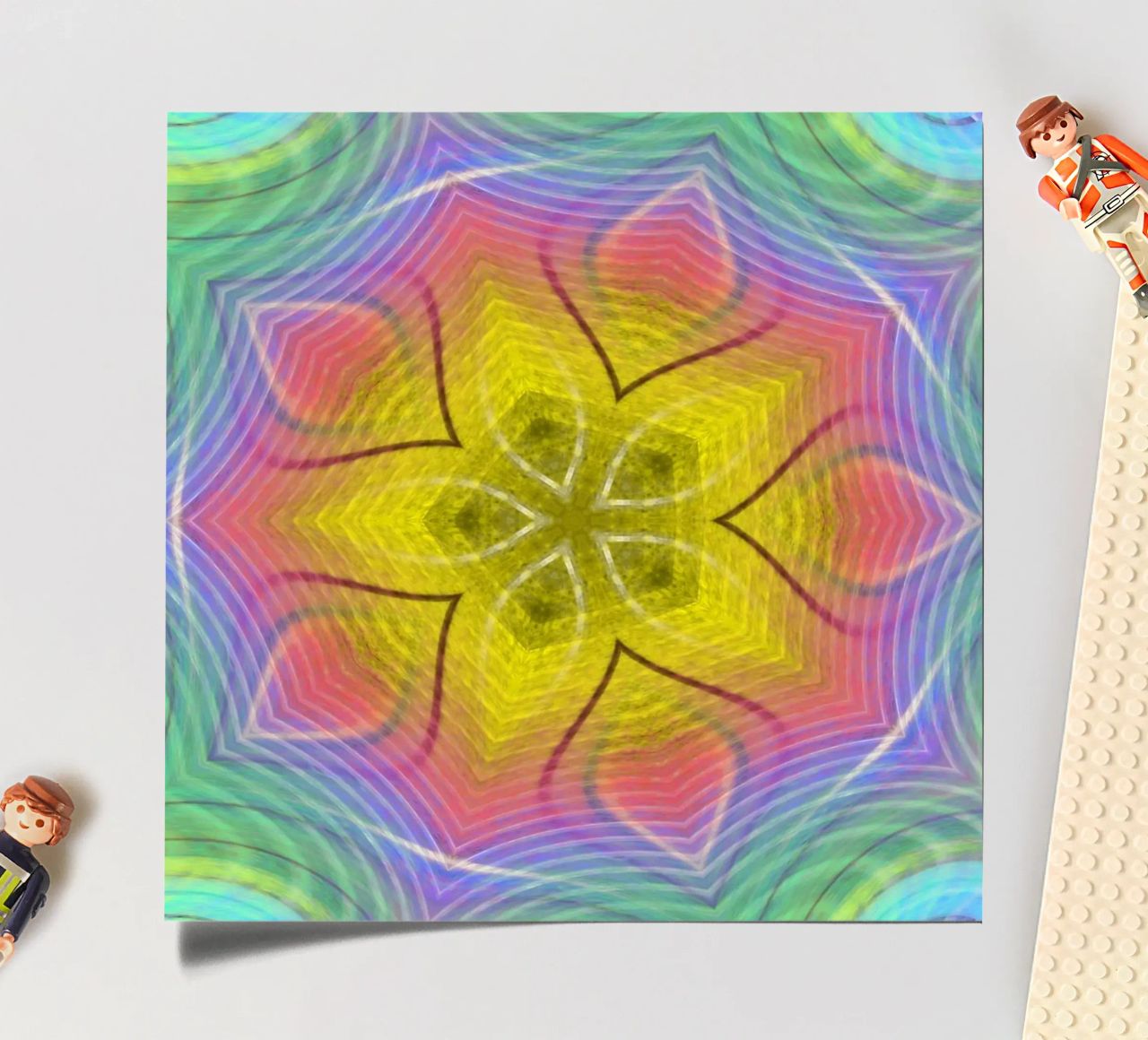 Kaleidoscope colour spectrum, star shape with wavy pattern sticker sheet by Gürsel Yesil Digital Art
