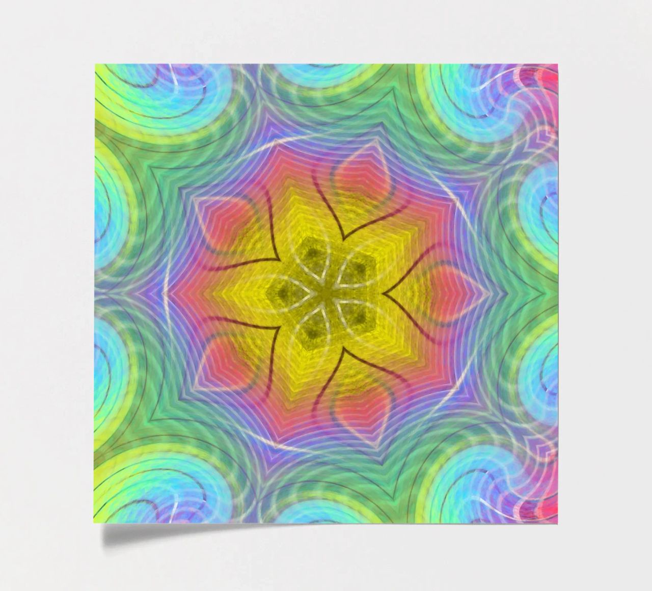 Kaleidoscope colour spectrum, star shape with wavy pattern sticker sheet by Gürsel Yesil Digital Art