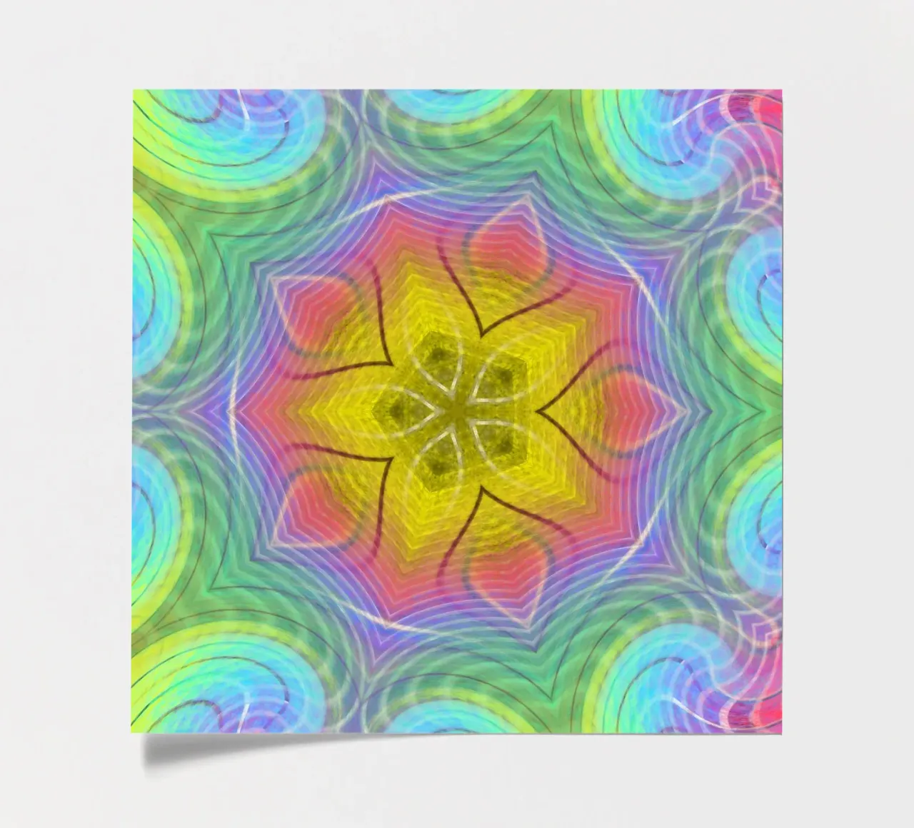 Kaleidoskop Farbenspektrum, Sternform mit welligem Muster Stickerbogen von Gürsel Yesil Digital Art