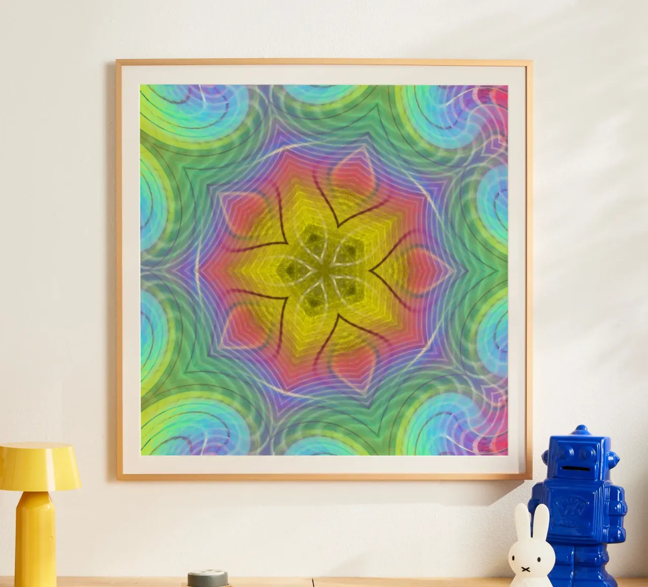 Kaleidoscope colour spectrum, star shape with wavy pattern poster by Gürsel Yesil Digital Art