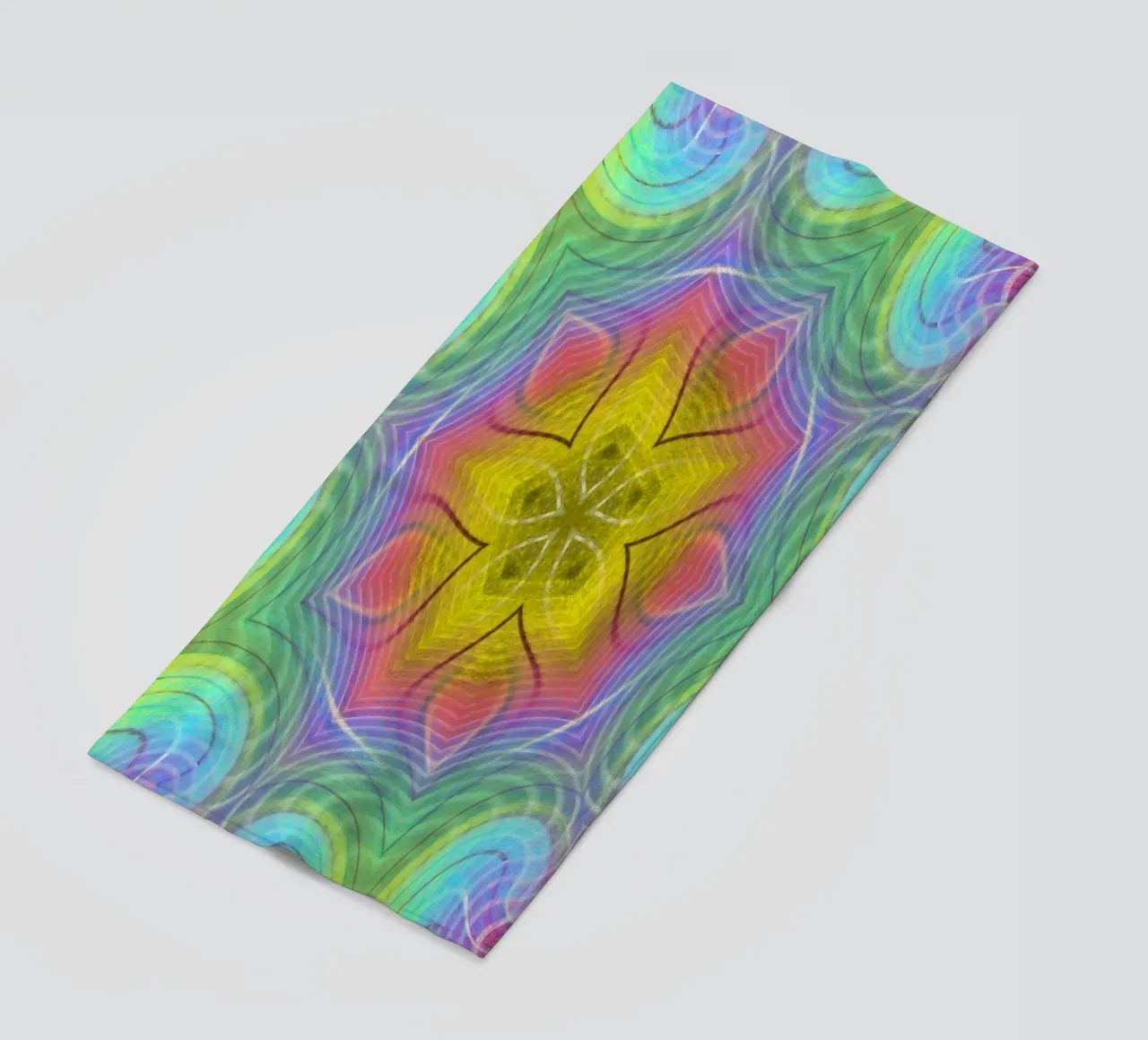 Kaléidoscope spectre de couleurs, forme d'étoile avec motif ondulé serviette de plage de Gürsel Yesil Digital Art