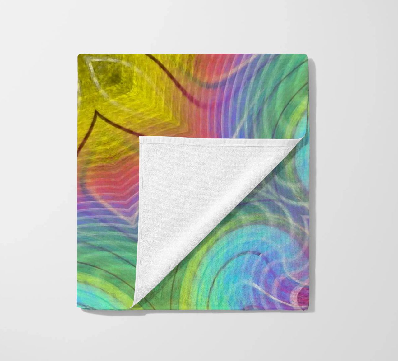 Kaleidoscope colour spectrum, star shape with wavy pattern beach towel by Gürsel Yesil Digital Art