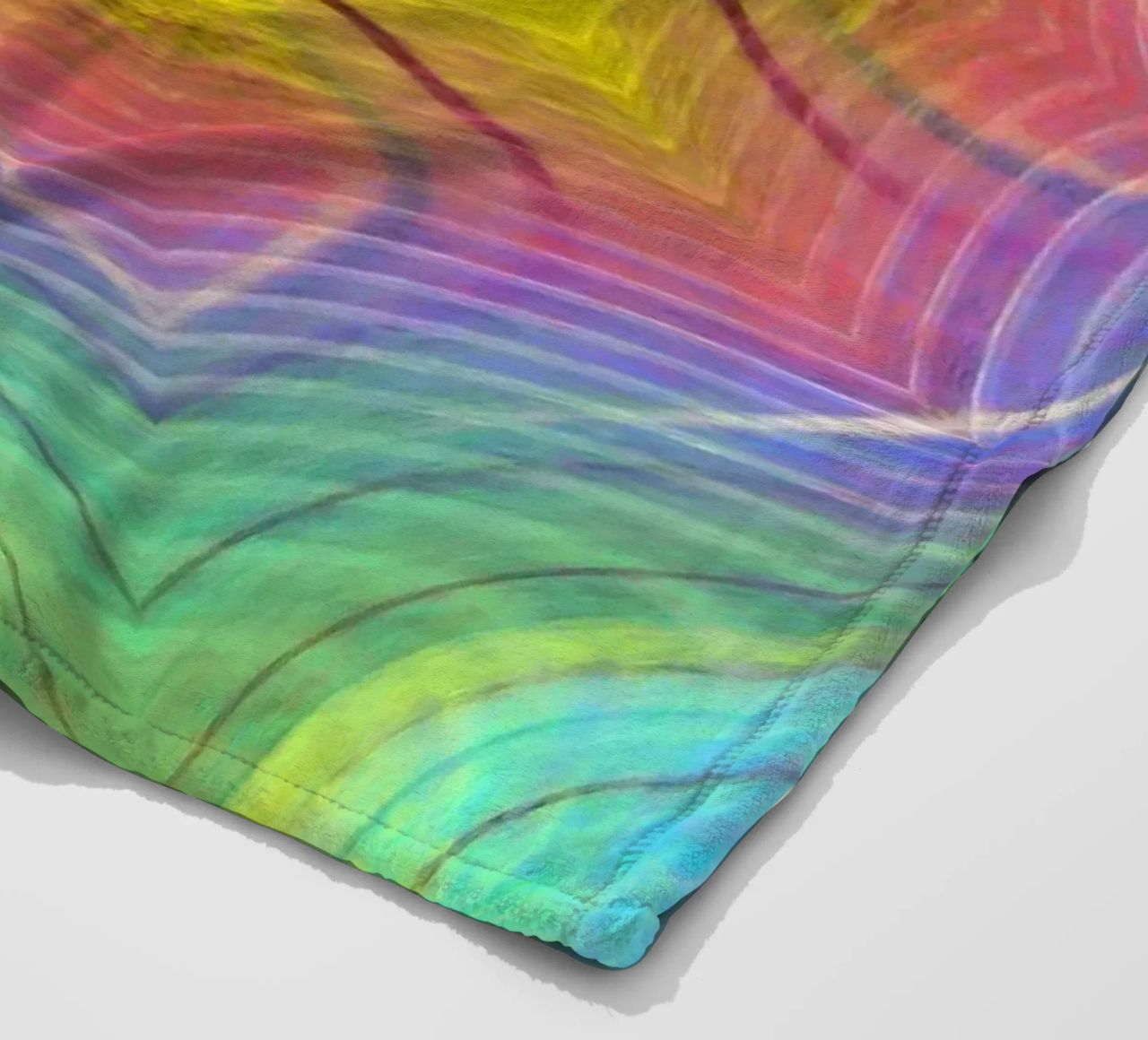 Kaleidoscope colour spectrum, star shape with wavy pattern fleece blanket by Gürsel Yesil Digital Art