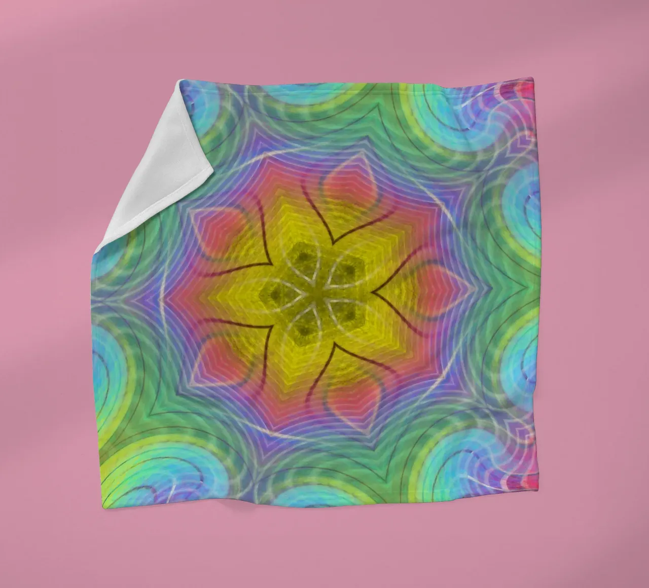 Kaléidoscope spectre de couleurs, forme d'étoile avec motif ondulé plaid polaire de Gürsel Yesil Digital Art