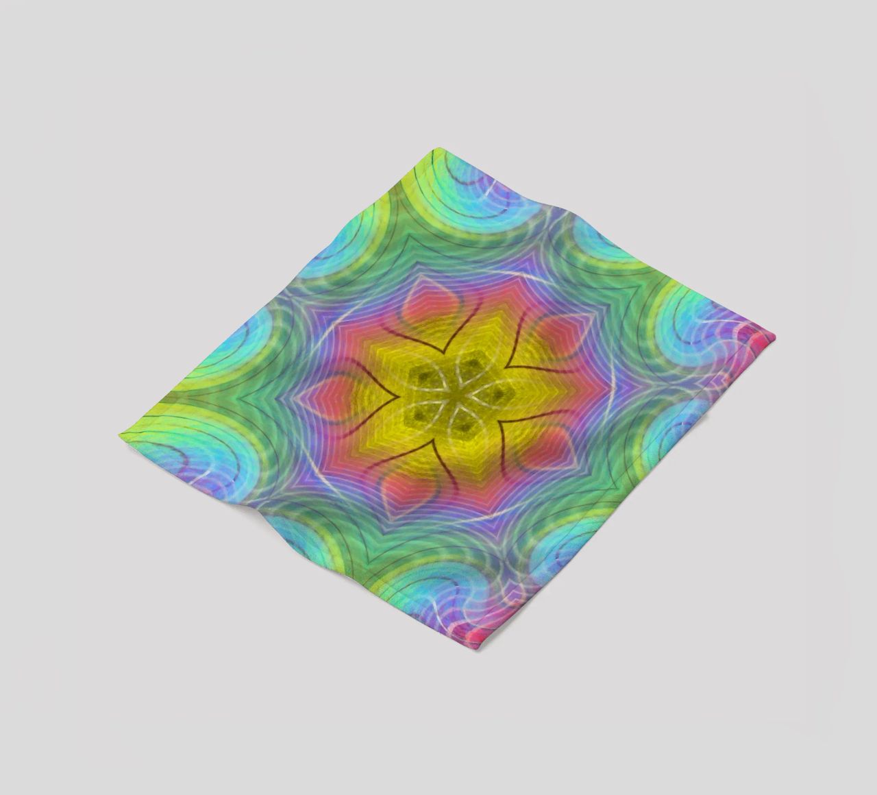 Kaleidoscope colour spectrum, star shape with wavy pattern fleece blanket by Gürsel Yesil Digital Art