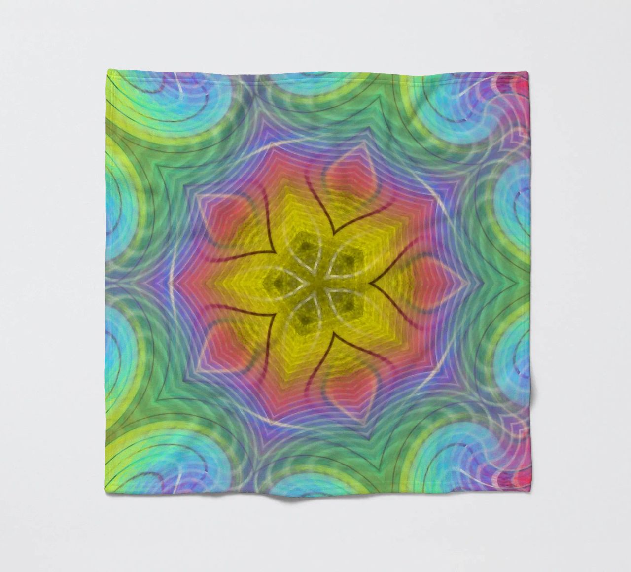 Kaleidoscope colour spectrum, star shape with wavy pattern fleece blanket by Gürsel Yesil Digital Art