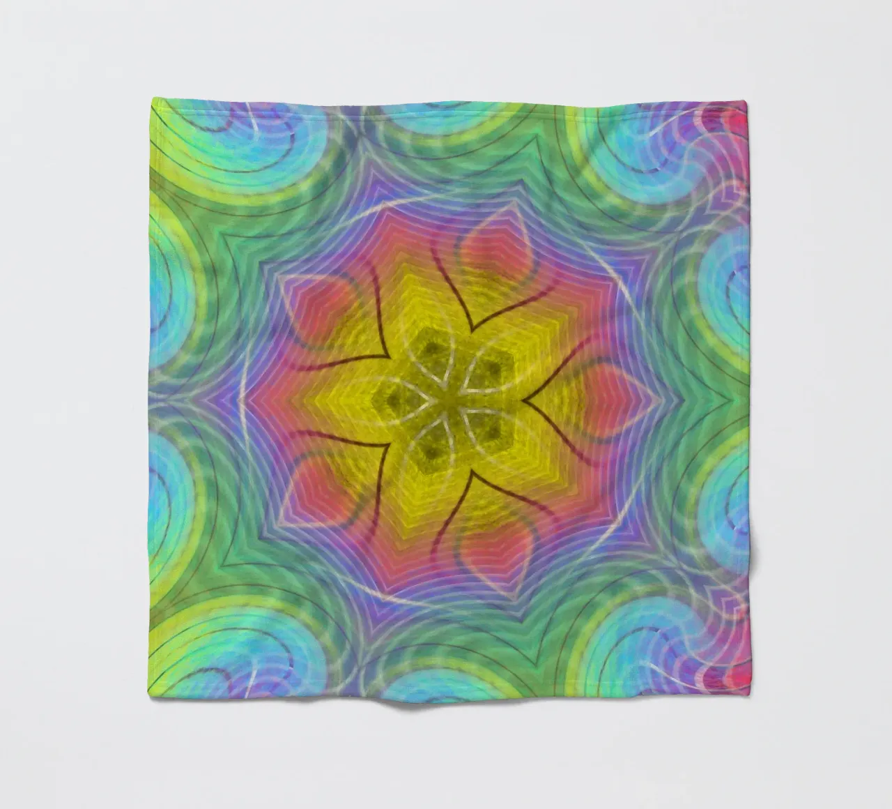 Kaléidoscope spectre de couleurs, forme d'étoile avec motif ondulé plaid polaire de Gürsel Yesil Digital Art