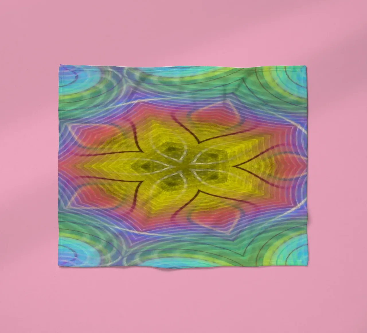 Kaléidoscope spectre de couleurs, forme d'étoile avec motif ondulé plaid polaire de Gürsel Yesil Digital Art