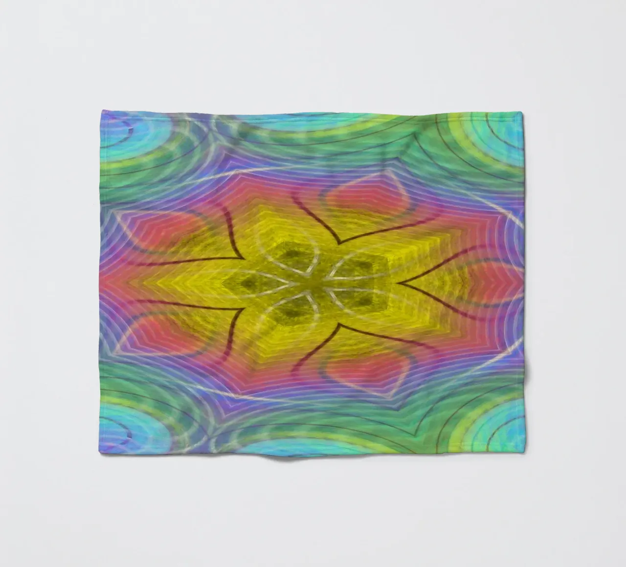 Kaléidoscope spectre de couleurs, forme d'étoile avec motif ondulé plaid polaire de Gürsel Yesil Digital Art