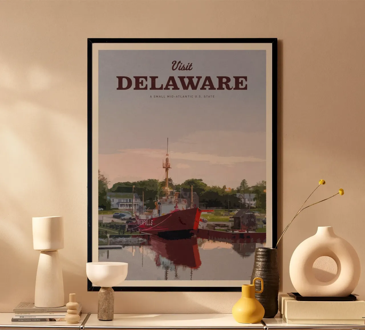 Viaggio nel Delaware poster con telaio in alluminio da Mercury Club