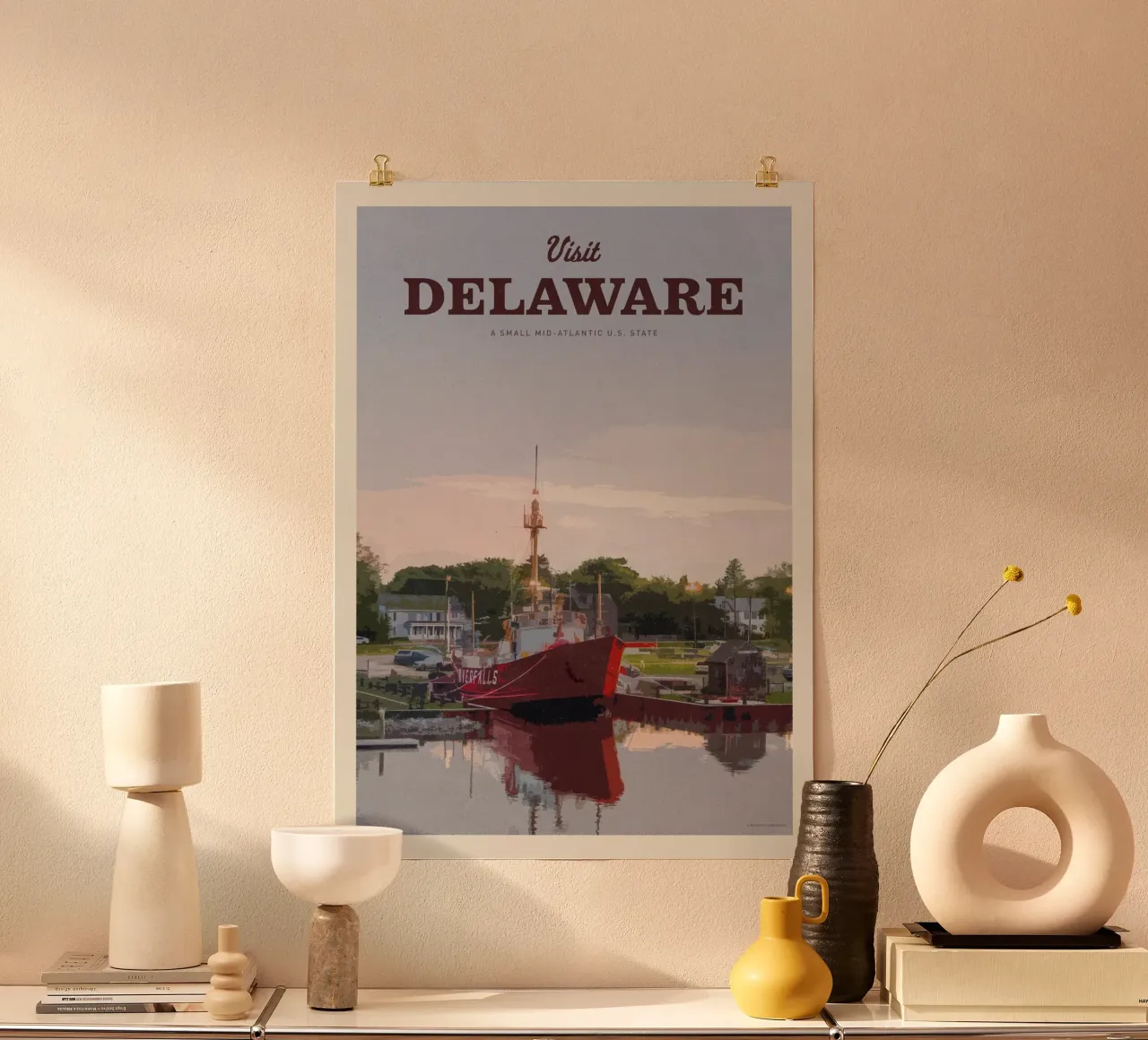 Viaggio nel Delaware poster con telaio in alluminio da Mercury Club