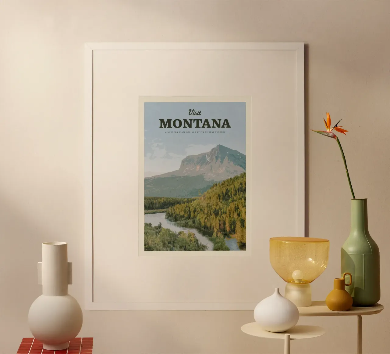 Viaggio in Montana poster con telaio in alluminio da Mercury Club