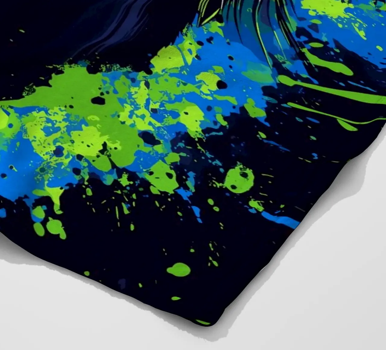 Expressive horse portrait in front of splashes of colour fleece blanket by pixelbull - medieval art and more