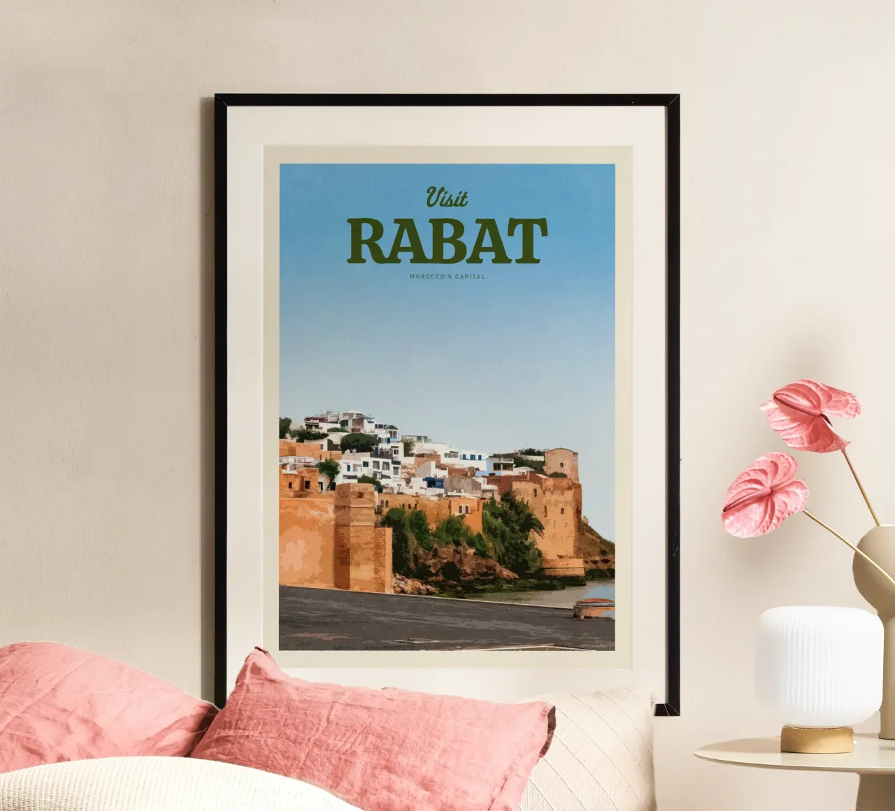 Viaggio a Rabat poster con telaio in legno da Mercury Club