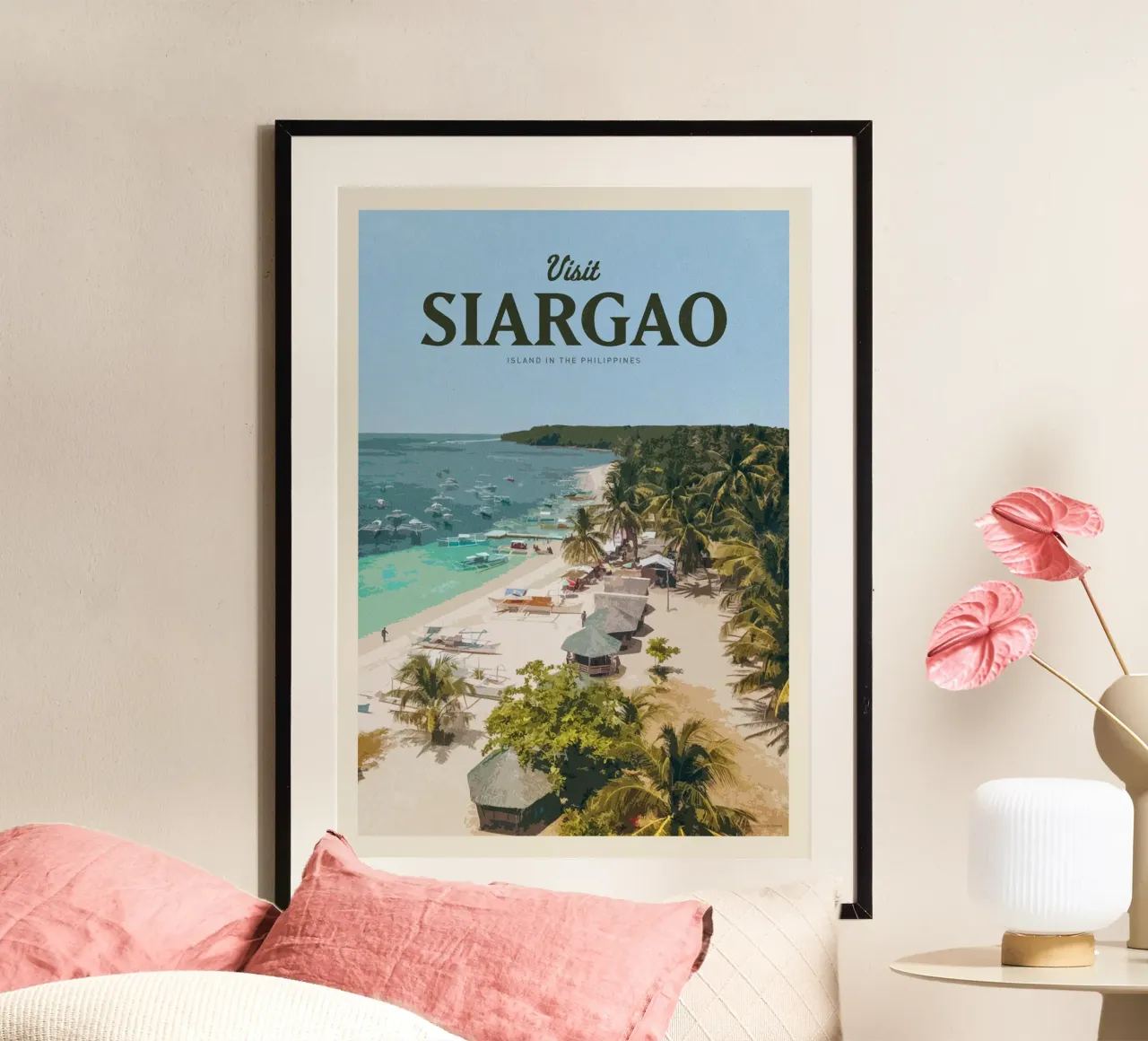 Viaggio a Siargao poster con telaio in plastica da Mercury Club