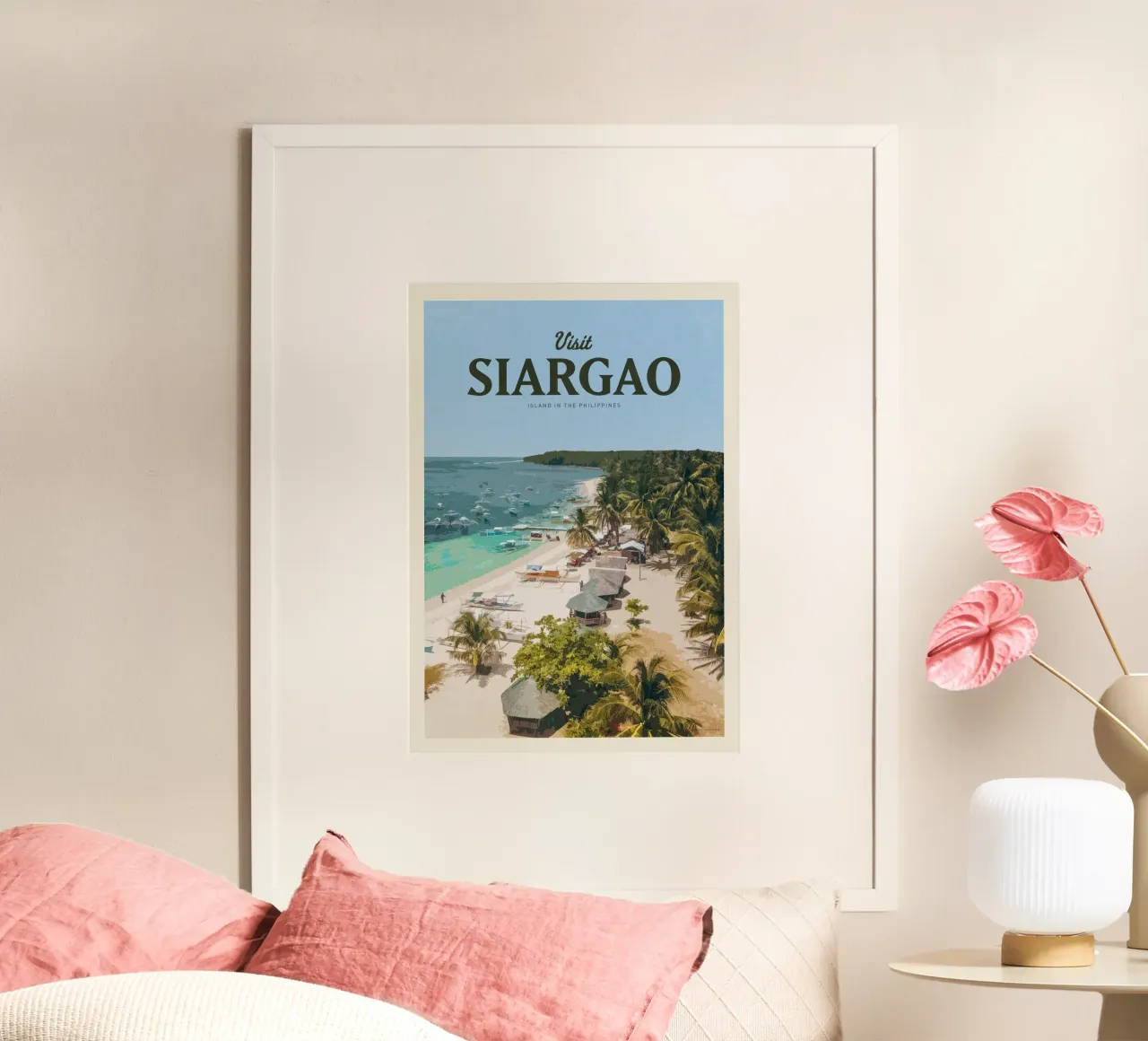 Viaggio a Siargao poster con telaio in plastica da Mercury Club