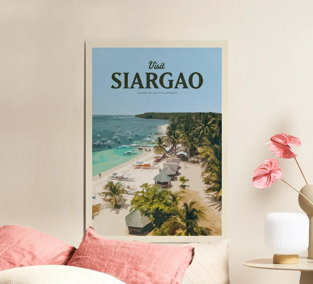 Viaggio a Siargao poster con telaio in plastica da Mercury Club