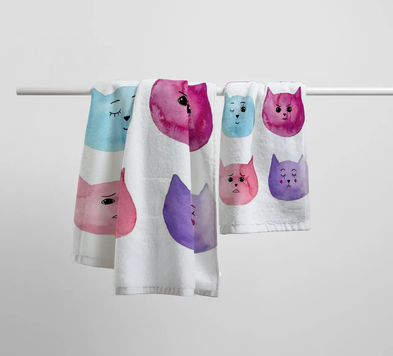 Feline Feelings asciugamano da bagno da Little Flourishes