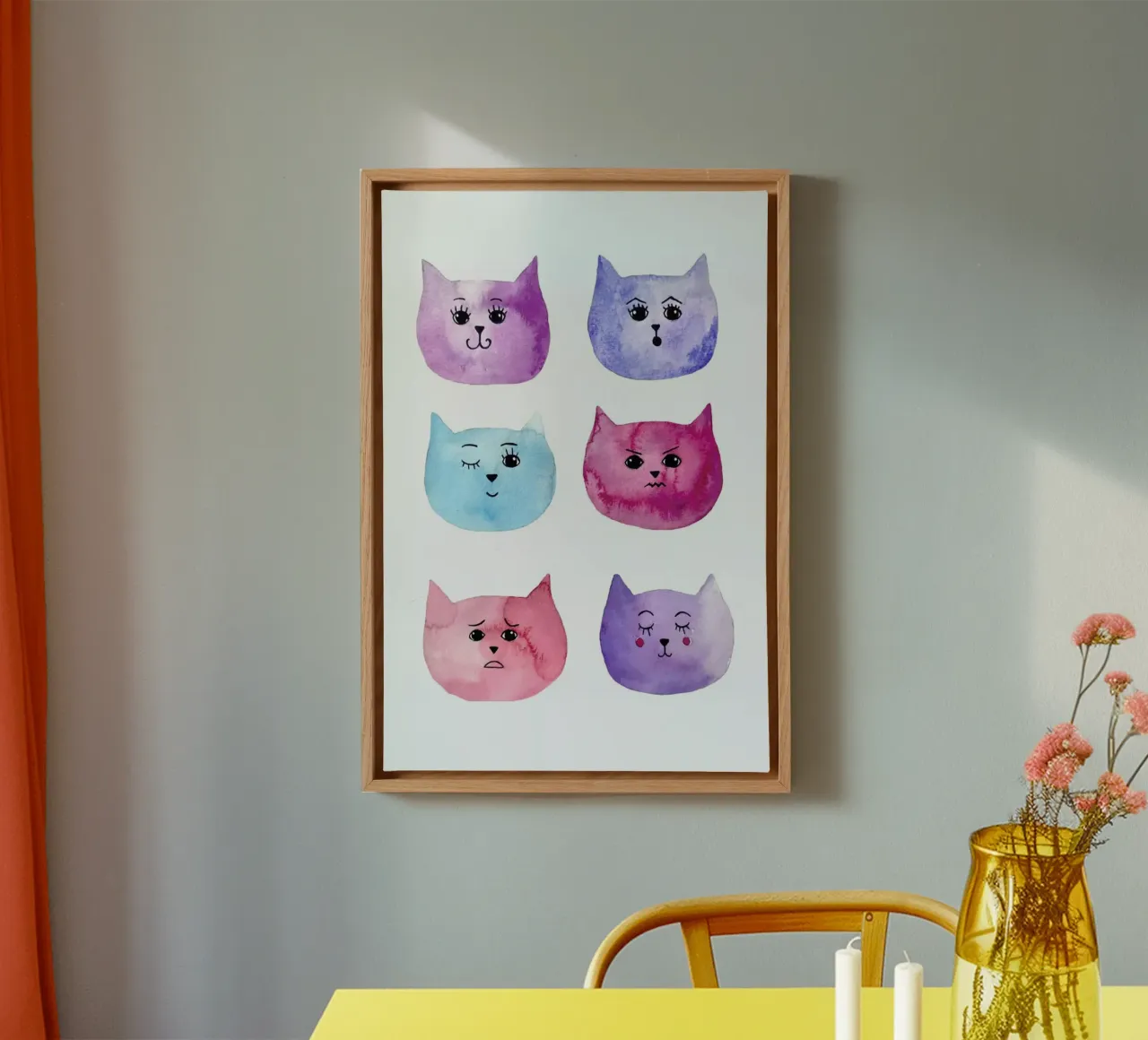 Feline Feelings canvas met Baklijst van Little Flourishes