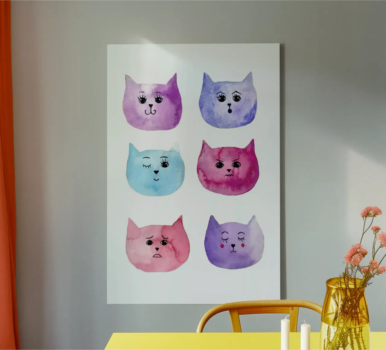 Feline Feelings canvas met Baklijst van Little Flourishes