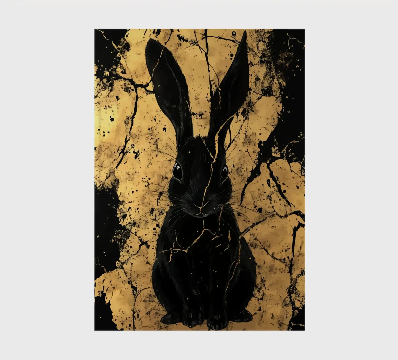 Lapin noir devant une structure dorée carnet de notes de pixelbull - medieval art and more