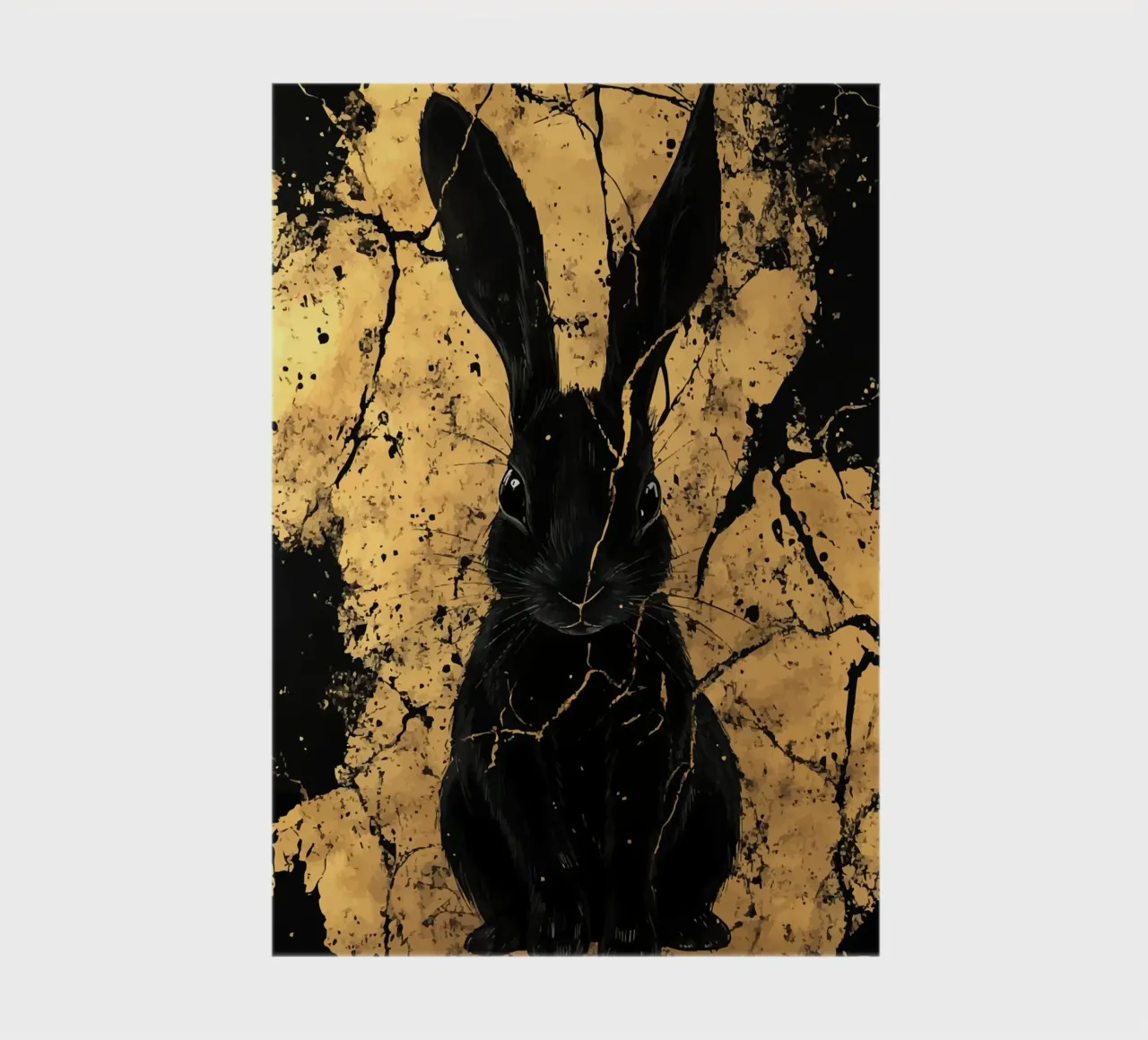 Lapin noir devant une structure dorée carnet de notes de pixelbull - medieval art and more