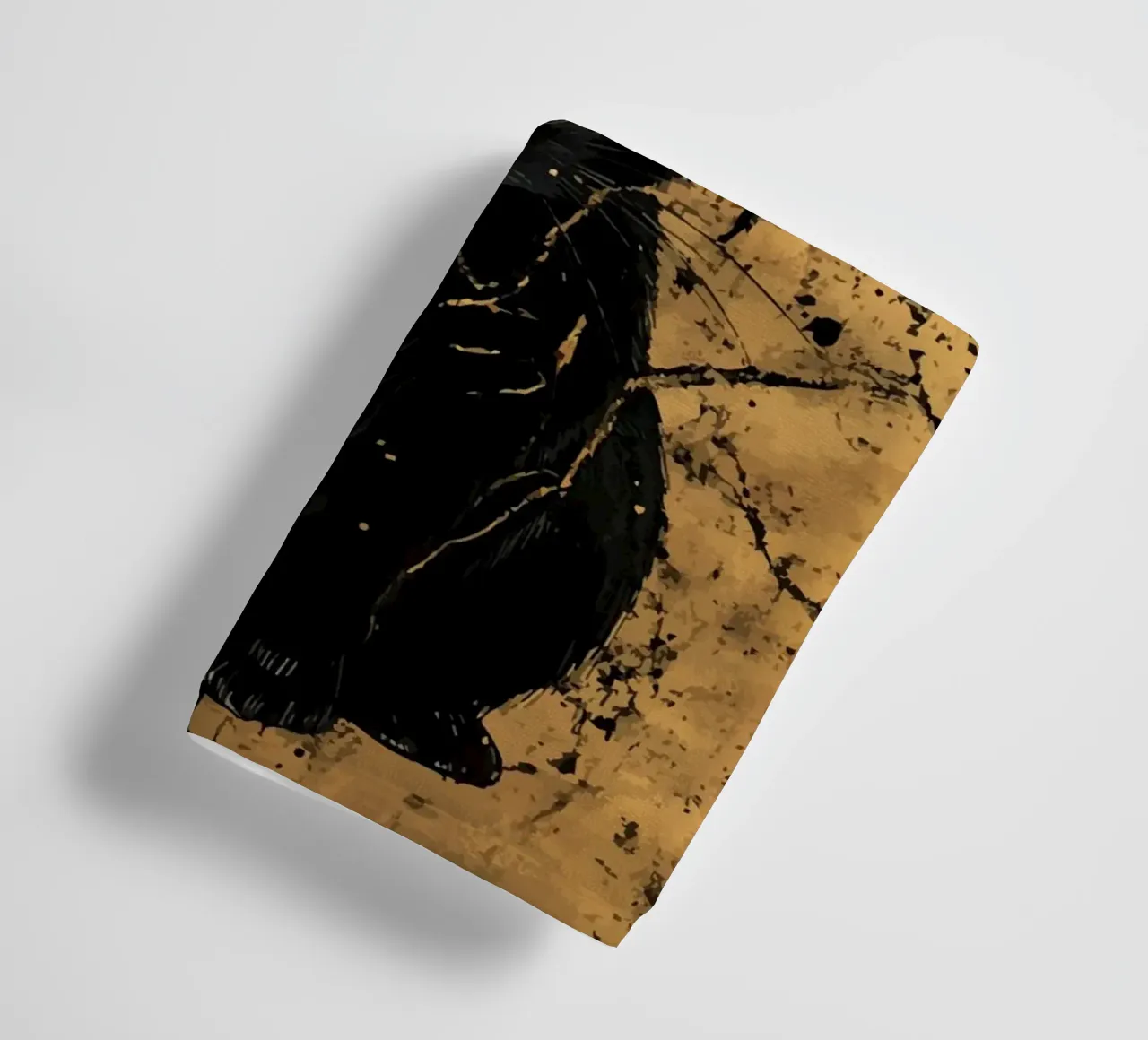 Coniglio nero davanti a una struttura dorata asciugamano da bagno da pixelbull - medieval art and more