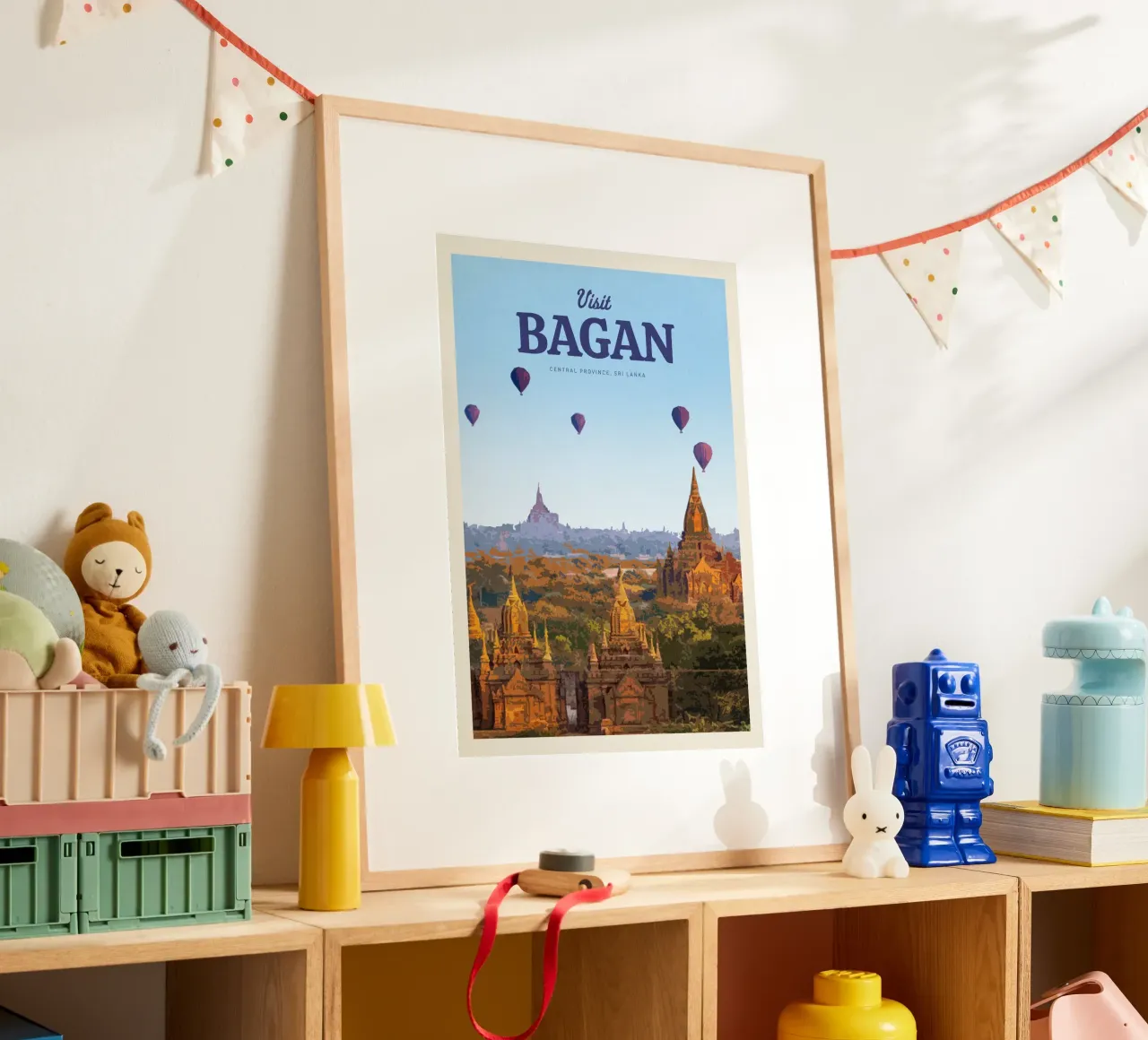 Viaggio a Bagan poster con telaio in plastica da Mercury Club