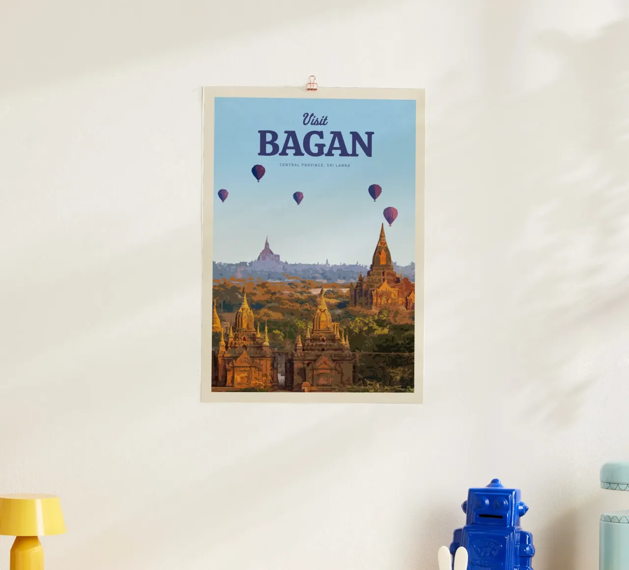 Viaggio a Bagan poster con telaio in plastica da Mercury Club