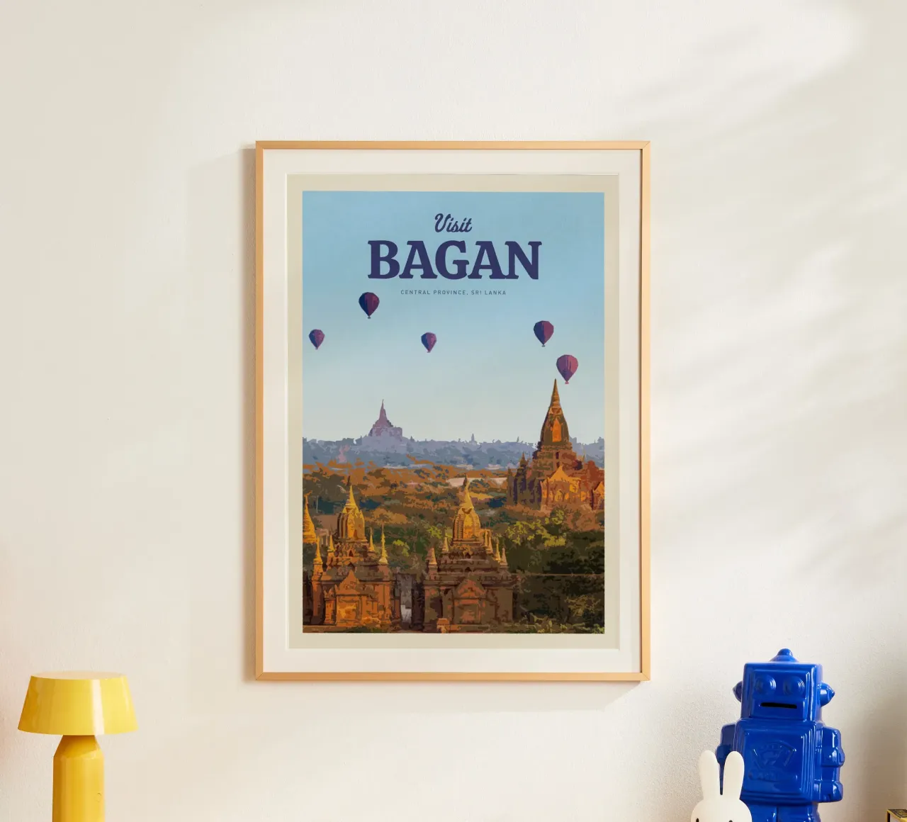Viaggio a Bagan poster con telaio in plastica da Mercury Club