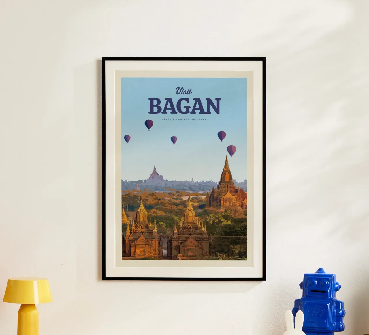Viaggio a Bagan poster con telaio in plastica da Mercury Club