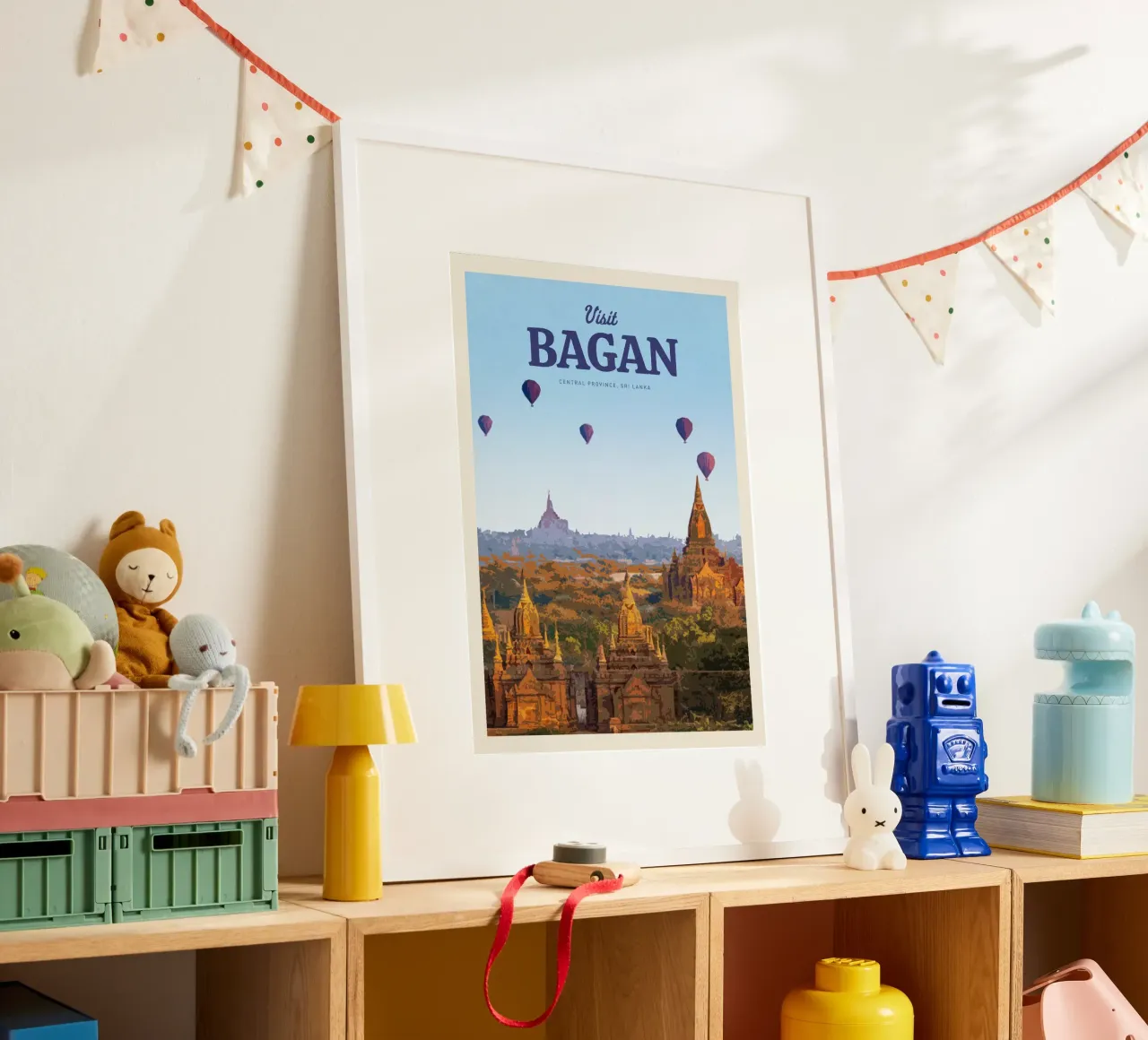Viaggio a Bagan poster con telaio in plastica da Mercury Club