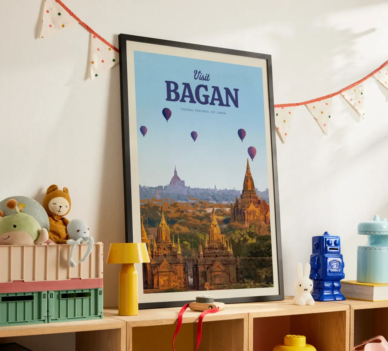 Viaggio a Bagan poster con telaio in plastica da Mercury Club
