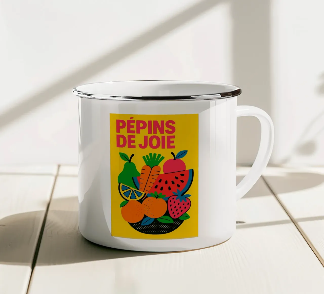 Pinne di gioia tazza in smalto da Pop and Fruits - Affiches & posters