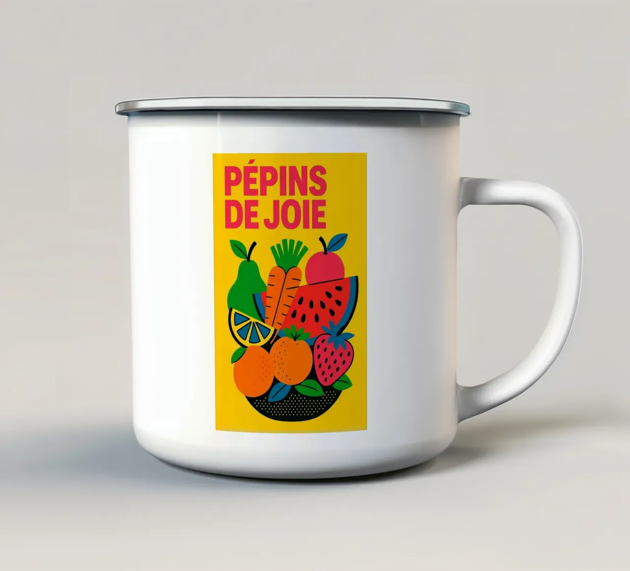 Pinne di gioia tazza in smalto da Pop and Fruits - Affiches & posters