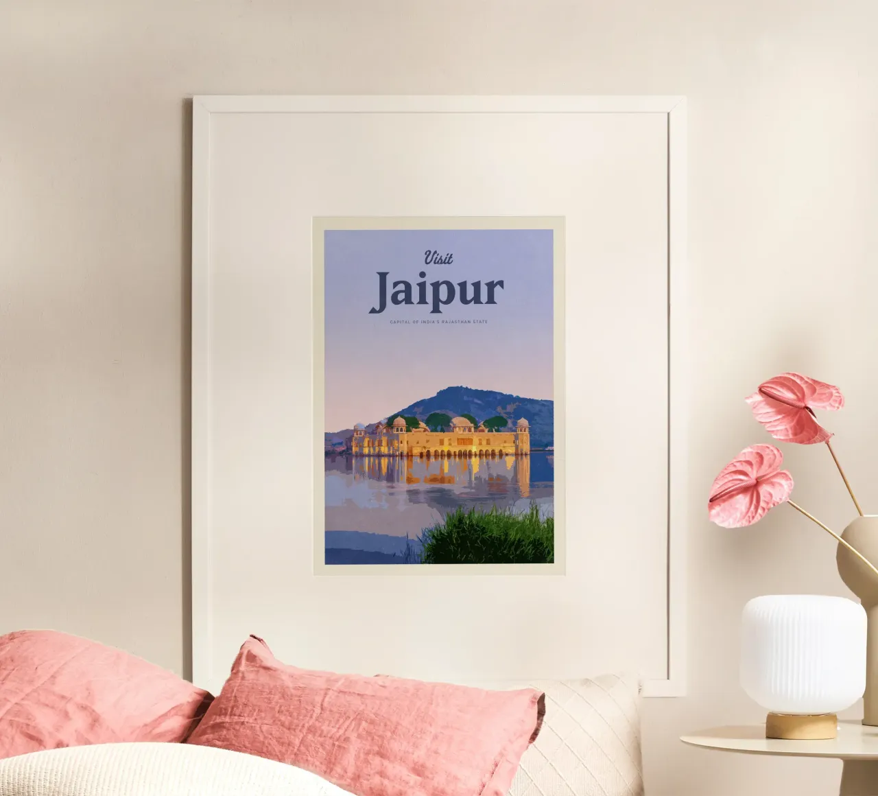 Viaggio a Jaipur poster con telaio in alluminio da Mercury Club