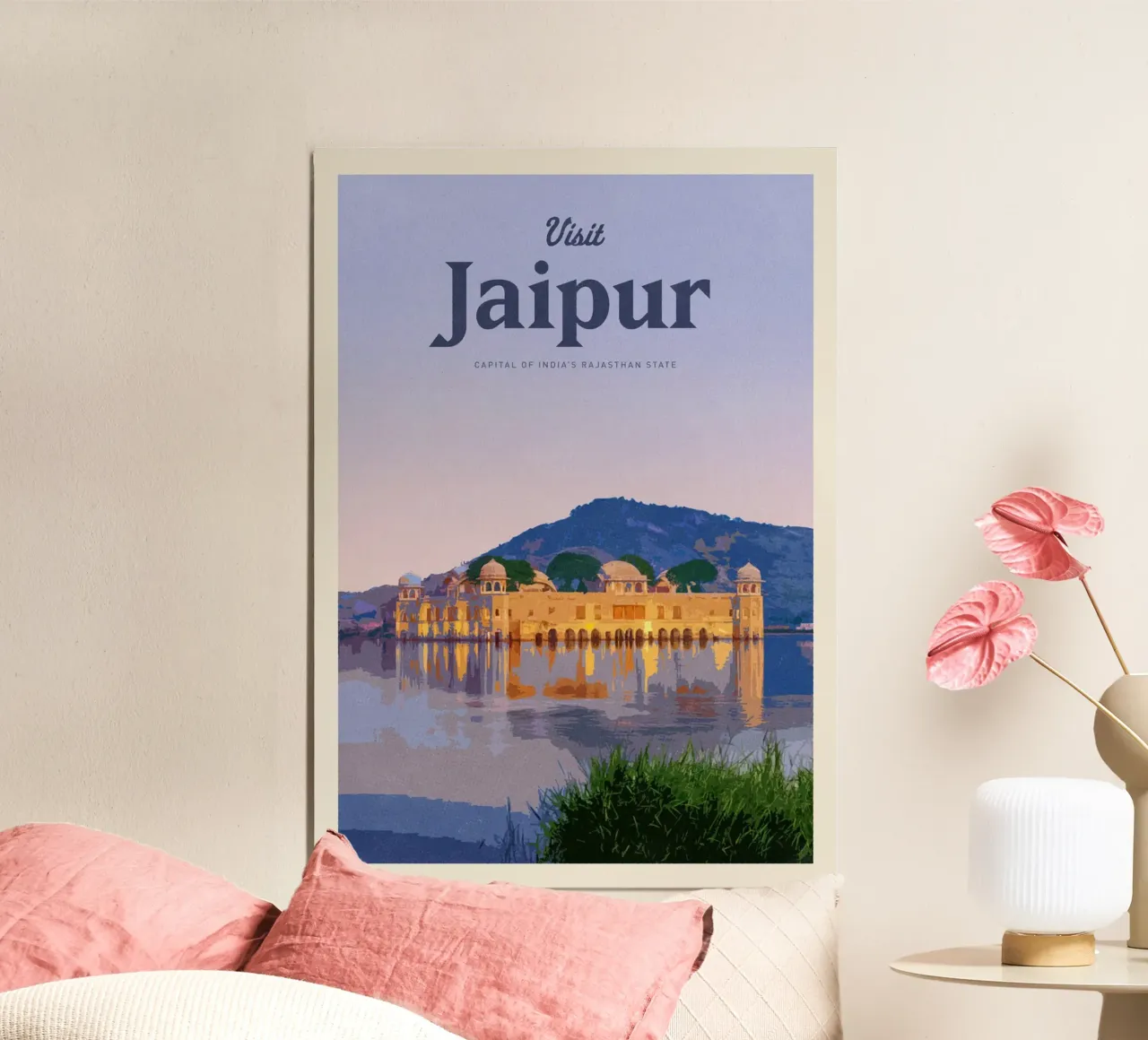 Viaggio a Jaipur poster con telaio in alluminio da Mercury Club