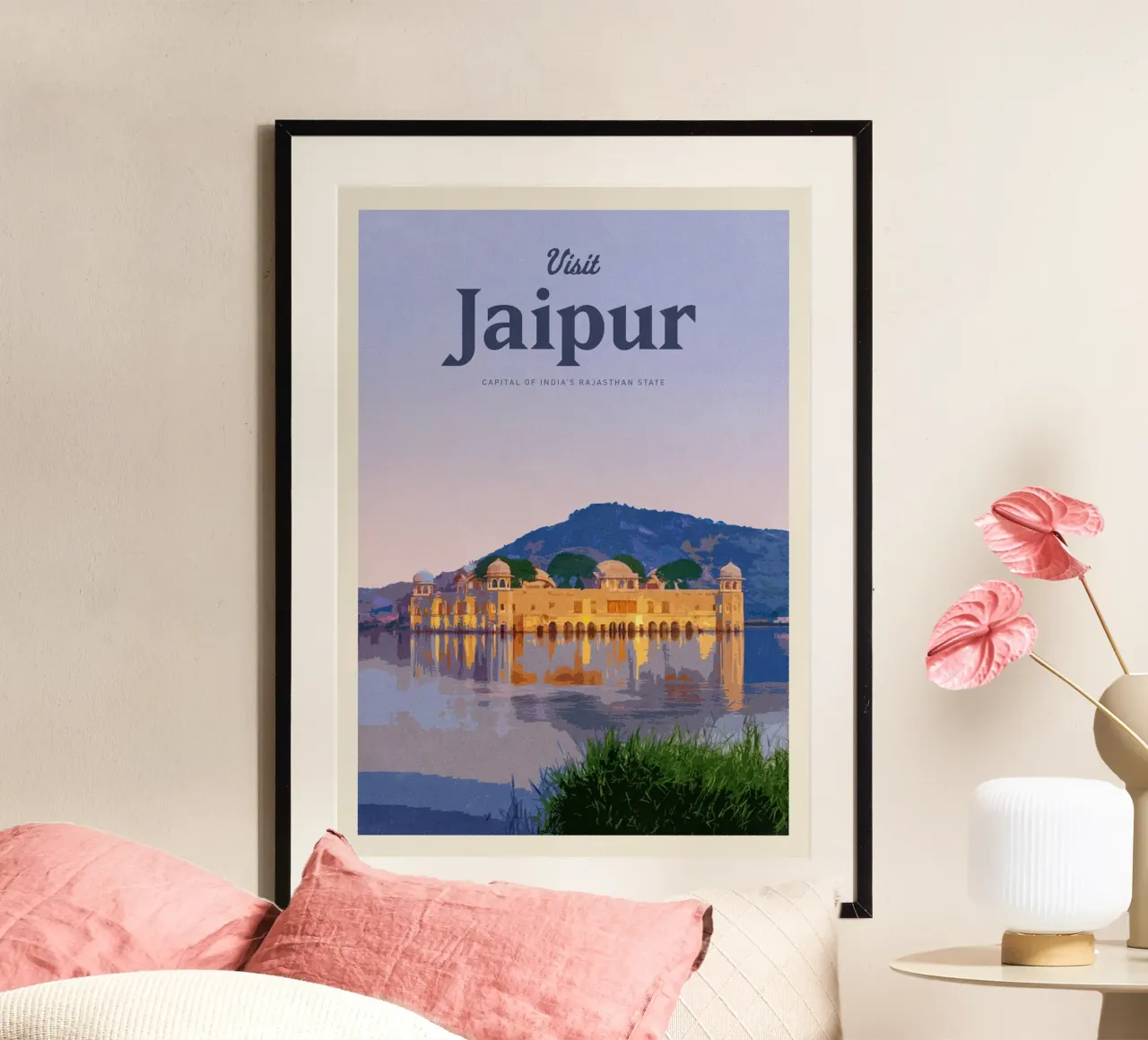 Viaggio a Jaipur poster con telaio in alluminio da Mercury Club